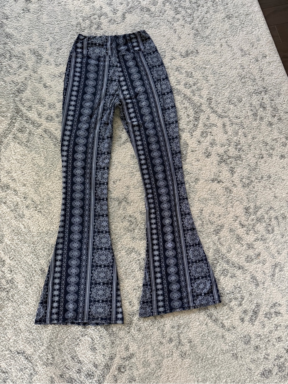 Black & White Bohemian Flare Pants